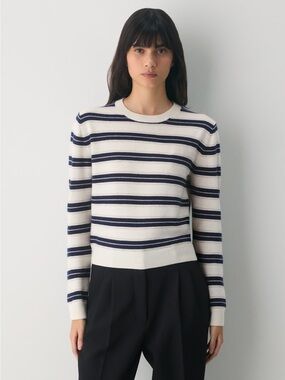 NWT - Aritzia Bare Cashmere Bloor Sweater - Lt Birch/ Admiral - Size 2XS